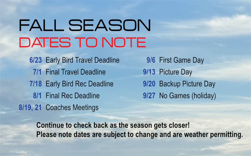 important dates for fall season